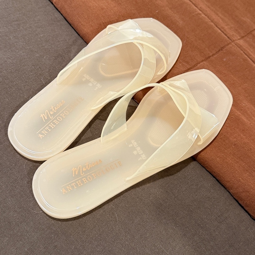 Anthropologie jelly slides light pink size 9